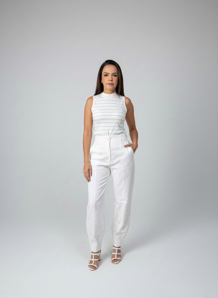 Calça Barra Com Pregas