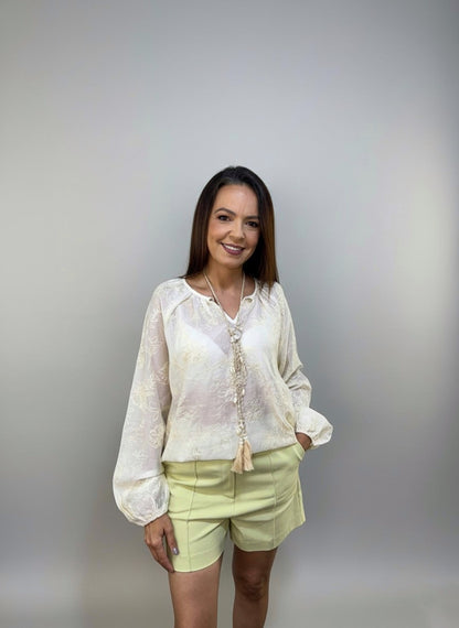 Bata Manga Longa Bordada