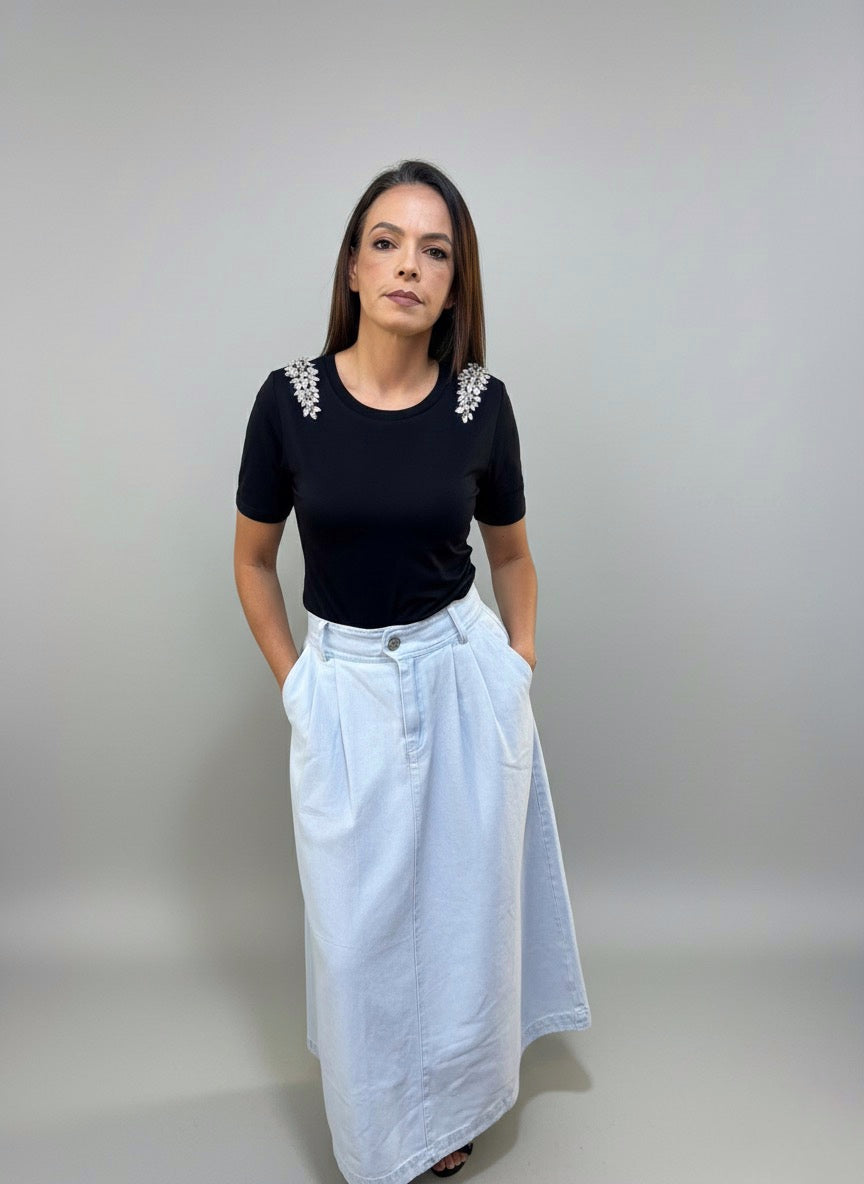 Camiseta Detalhe Pedraria