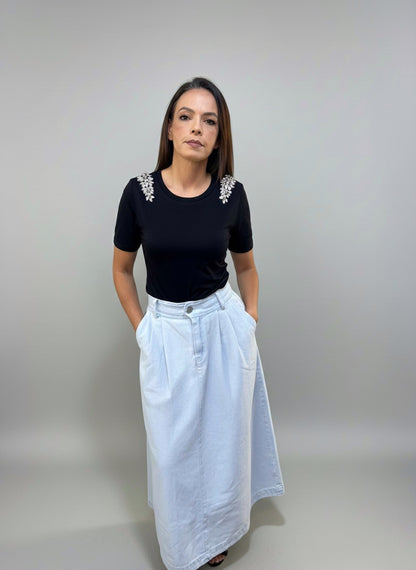 Camiseta Detalhe Pedraria