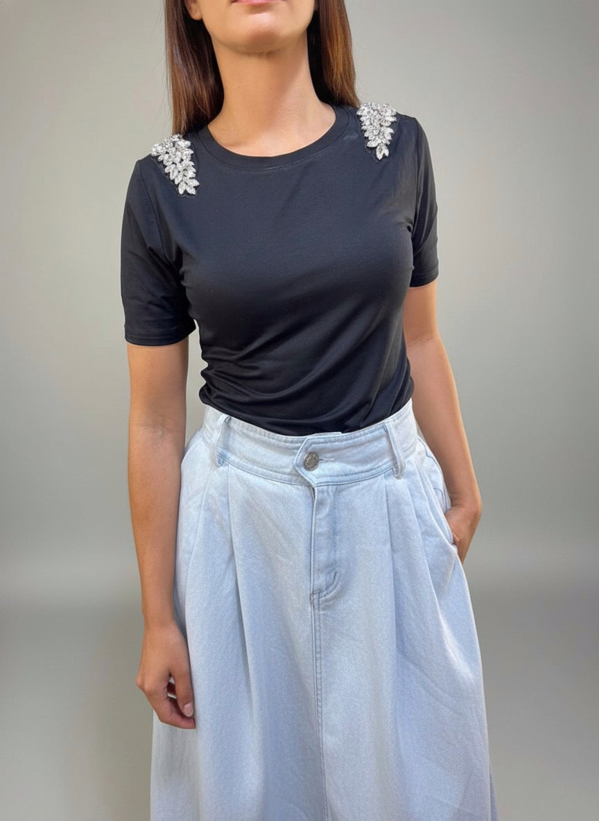 Camiseta Detalhe Pedraria