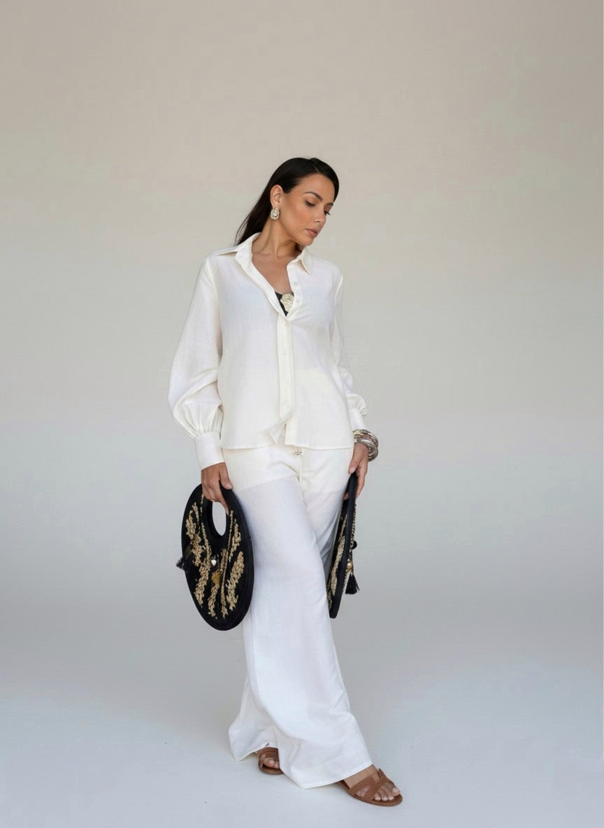 Camisa  Manga Bufante em Viscolinho