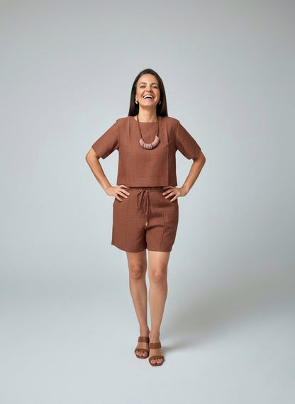 Blusa Giane Manga Curta