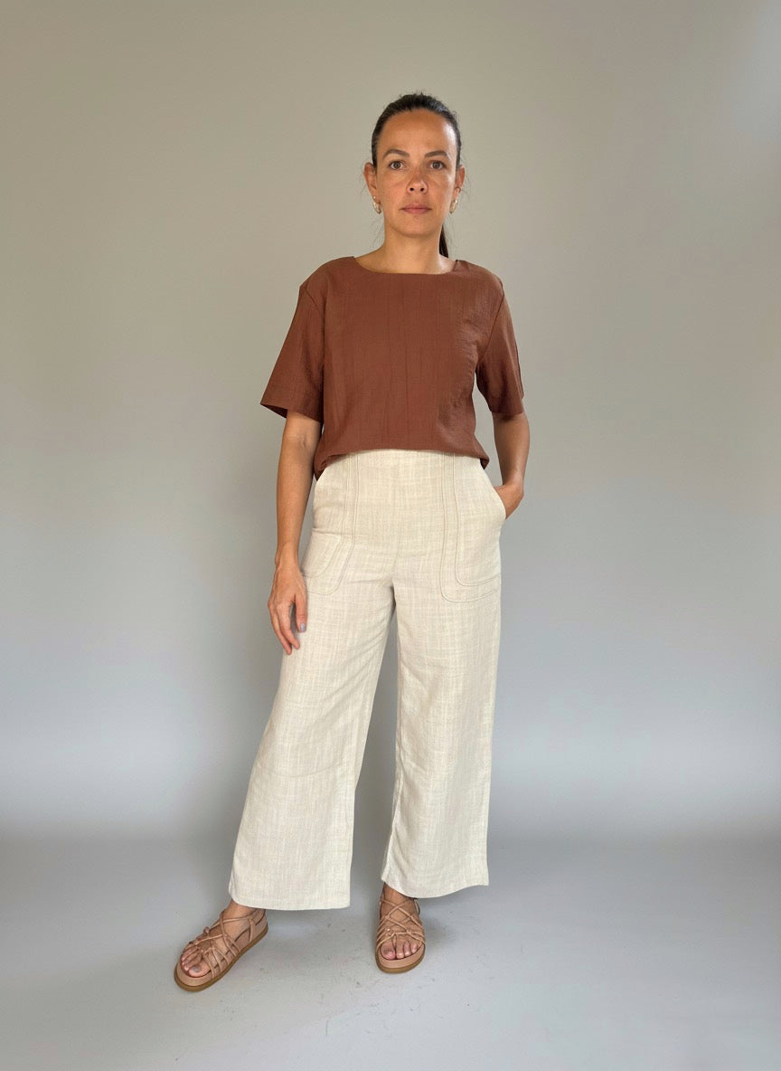 Calça Pantacourt Linho