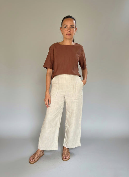 Calça Pantacourt Linho